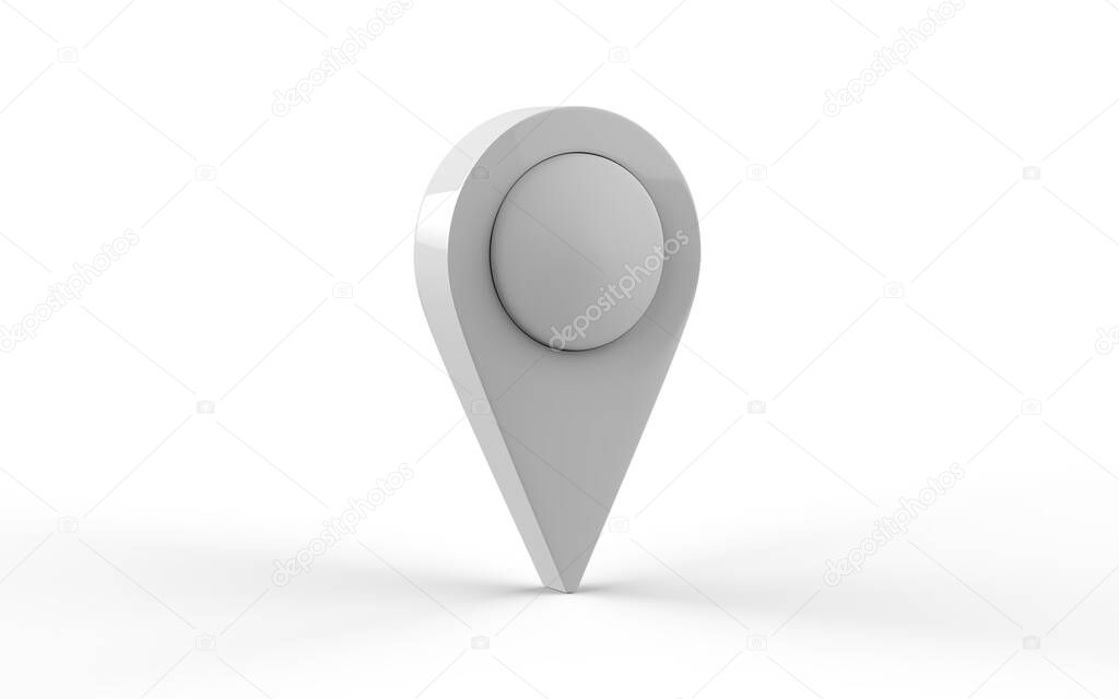 GPS.navigator pin pointer isolated on a white background. 3d illustration