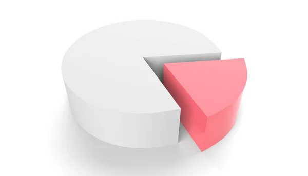 在孤立的白色背景上的饼图 等量饼显示了不同的高度 业务数据 多彩的信息图形元素 3D说明 — 图库照片