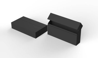 İzole bir arka planda el yapımı çikolata kutusu. 3d illüstrasyon  