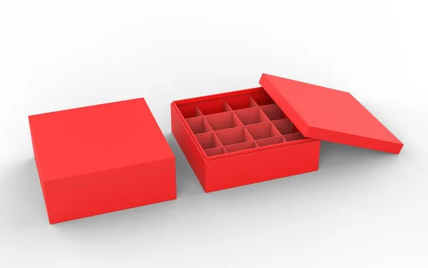 Handmade Chocolates Box Isolated Background Illustration — Stock Photo, Image