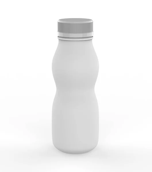 Frasco Plástico Realista Para Iogurte Leite Outros Líquidos Modelo Mock — Fotografia de Stock