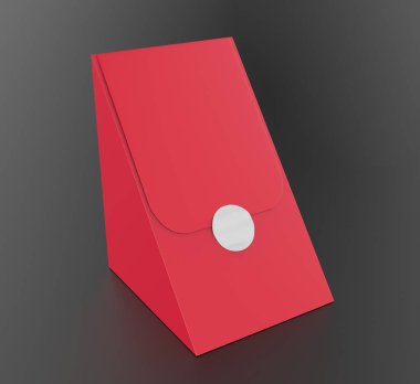 Gerçekçi Blank Çin yemek kutusu, şeker ve diğer ürünleri paketliyor. Tasarımının Şablonu. 3d illüstrasyon.