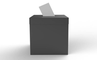 voting ballot box isolated on a white background. 3d illustration clipart