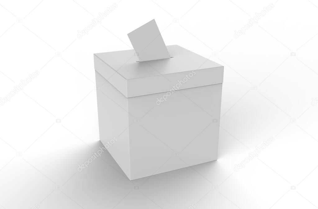 voting ballot box isolated on a white background. 3d illustration