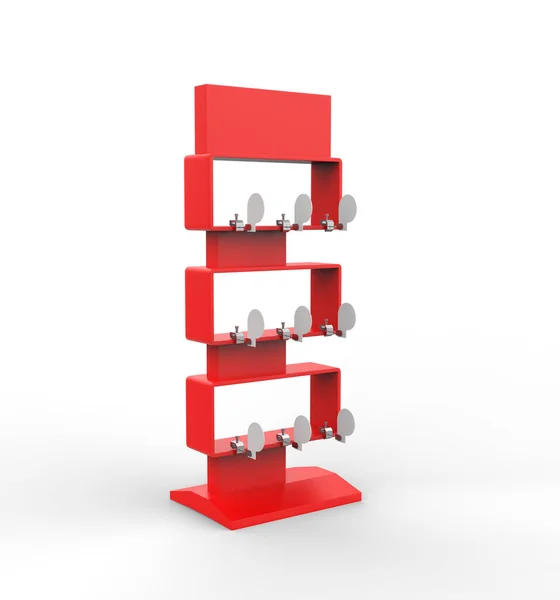 Plank Stopper Shelf Wobbler Een Witte Achtergrond Illustratie — Stockfoto