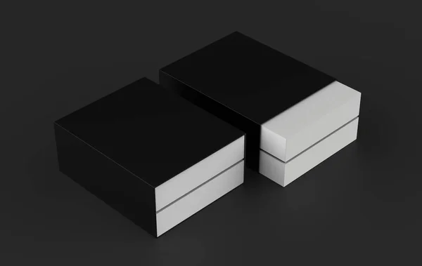 Dwa Puste Pakiety Odizolowane Czarnym Tle Ilustracja — Zdjęcie stockowe