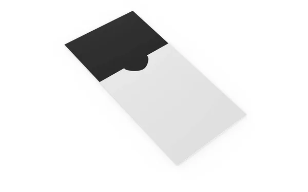 Pacote Papel Com Cartão Visita Branco Fundo Isolado Ilustração — Fotografia de Stock