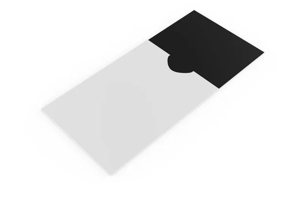 Papieren Pakket Met Blanco Visitekaartje Een Geïsoleerde Achtergrond Illustratie — Stockfoto