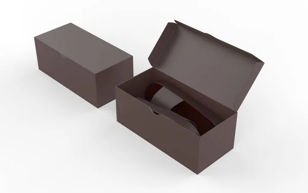 房子拖鞋在盒子中隔离在白色背景之上 3D说明 — 图库照片