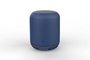 Beyaz arkaplandaki kablosuz bluetooth hoparlörleri - 3B illüstrasyon