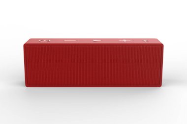 Beyaz arkaplandaki kablosuz bluetooth hoparlörleri - 3B illüstrasyon