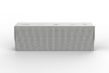 Beyaz arkaplandaki kablosuz bluetooth hoparlörleri - 3B illüstrasyon