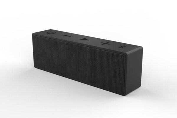 Беспроводные колонки Bluetooth на белом фоне - 3D иллюстрация

