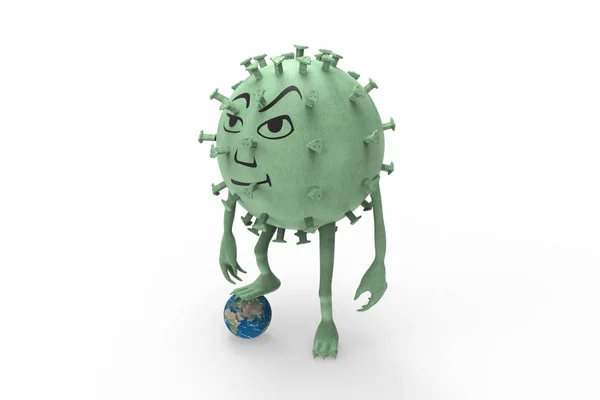 Крупный План Гигантской Вирусной Лапы Земле Иллюстрация — стоковое фото
