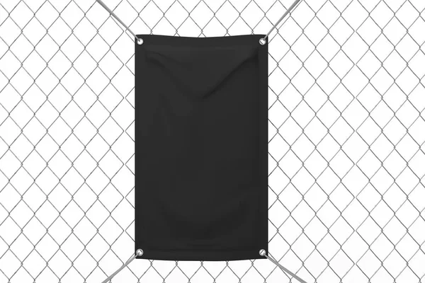 Blank Indoor Outdoor Fabric Winyl Banner Wiszący Ogrodzeniu Ilustracja — Zdjęcie stockowe