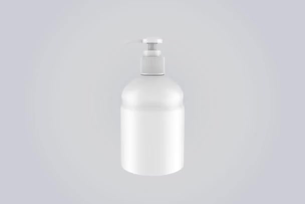 Advertentiesjabloon Blanco Hand Wassen Realistische Plastic Fles Met Dispenser Airless — Stockvideo