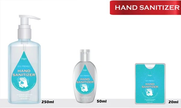 Sanitizer Pocket Hand Sanitizer Label Design Ready Mock Vector Illustration — Stock Vector