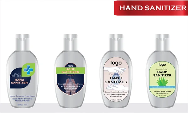 Hand Sanitizer Tube Text Label Packaging Design Advertising Hand Sanitizer — Stock Vector