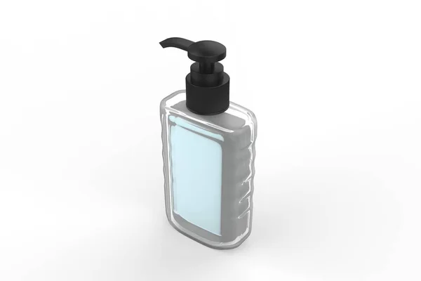 广告模板 空白手洗现实的塑料瓶与分配器无气泵 采购产品药箱液体凝胶 洗发水 泡泡浴 3D说明 — 图库照片