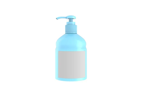 Modello Annunci Lavare Mano Bianco Bottiglia Plastica Realistica Con Erogatore — Foto Stock
