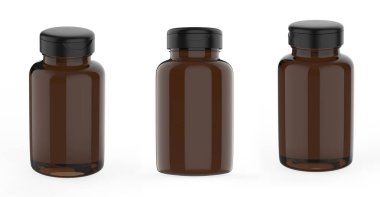 Beyaz arkaplanda ambalaj şablonu için 3D görüntüleme kavanozu. 3d illüstrasyon