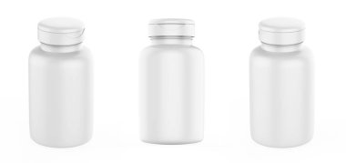 Beyaz arkaplanda ambalaj şablonu için 3D görüntüleme kavanozu. 3d illüstrasyon