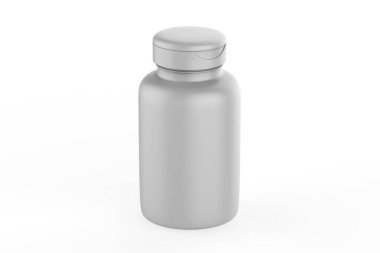 Beyaz arkaplanda ambalaj şablonu için 3D görüntüleme kavanozu. 3d illüstrasyon