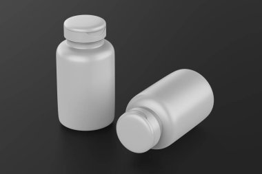 Beyaz arkaplanda ambalaj şablonu için 3D görüntüleme kavanozu. 3d illüstrasyon