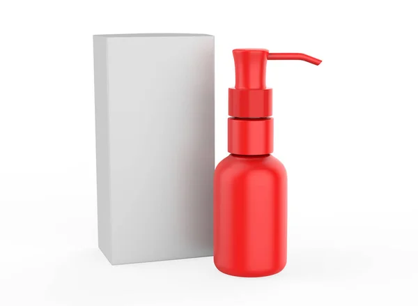 Liten Flaska Med Dispenser Modell Upp Isolerad Vit Bakgrund Illustration — Stockfoto
