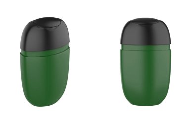 Beyaz arka planda el dezenfektanı şişesi izole edilmiş. El dezenfektanı mikropları, bakterileri ve virüsleri öldürmek için kullanılır. 3d illüstrasyon 