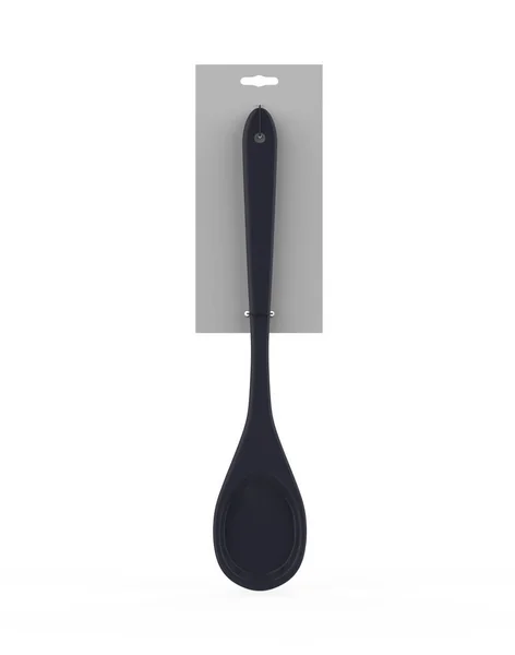 Plastic Kitchen Spoon Mock Izolowane Białym Tle Ilustracja — Zdjęcie stockowe