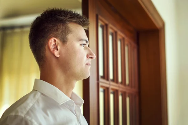 Profile of a beautiful young man — ストック写真