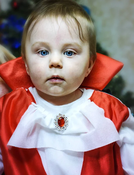 Cute baby dressed as Santa Claus — Stock Photo, Image