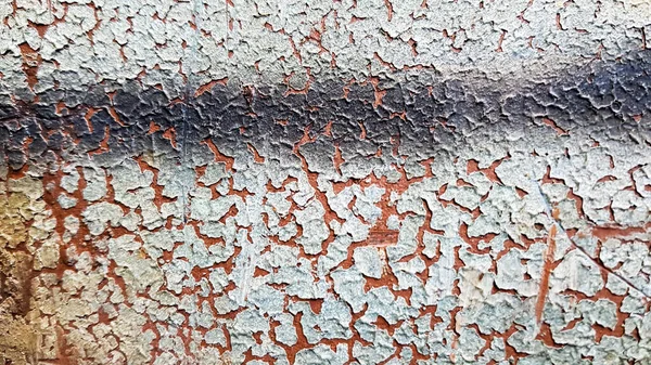 Rostig Blau Lackierte Metallwand Detaillierte Foto Textur Detailaufnahme Von Rissiger — Stockfoto