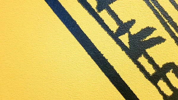 Pintura Abstracta Negra Salpica Goteando Sobre Fondo Amarillo Brillante Pintura — Foto de Stock