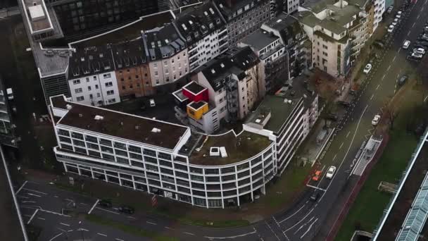 Dusseldorf Alemania Febrero 2020 Vista Desde Una Torre Alta Sobre — Vídeos de Stock