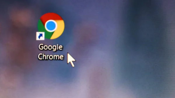Ukraina Kijów Kwietnia 2020 Zbliżenie Ikony Przeglądarki Google Chrome Pulpicie — Zdjęcie stockowe