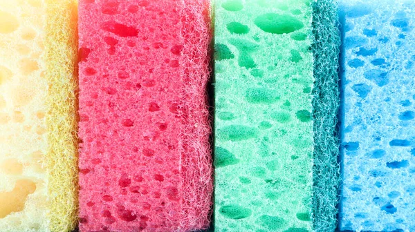 Many blue, red, yellow, green sponges are used to wash and wipe the dirt used by housewives in everyday life. They are made of porous material such as foam. good detergent retention.