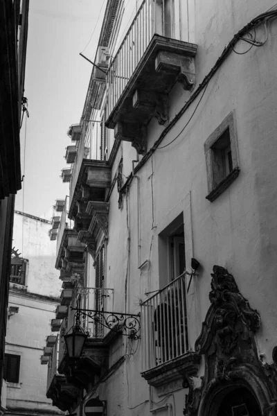 Foto Bianco Nero Del Centro Storico Valletta — Foto Stock