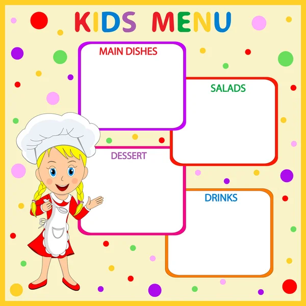 çocuk menüsü, illüstrasyon, vektör