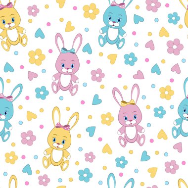 rabbitr oyuncaklar, çiçek ve ısı ile Seamless, modeli 