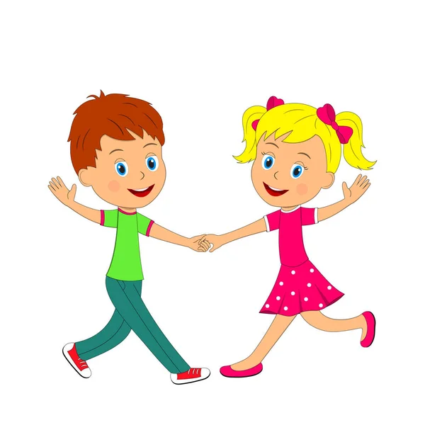 Хлопчик і дівчинка танцюють — стоковий вектор