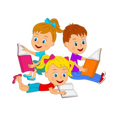 çocuk ve bir kitap okuma kızlar