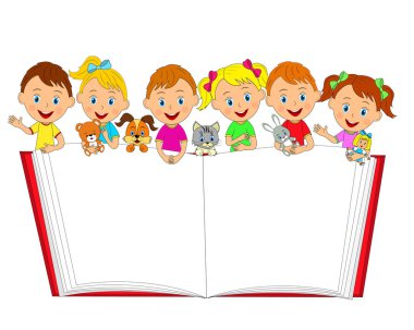 oyuncak ve kitap ile kız ve erkek