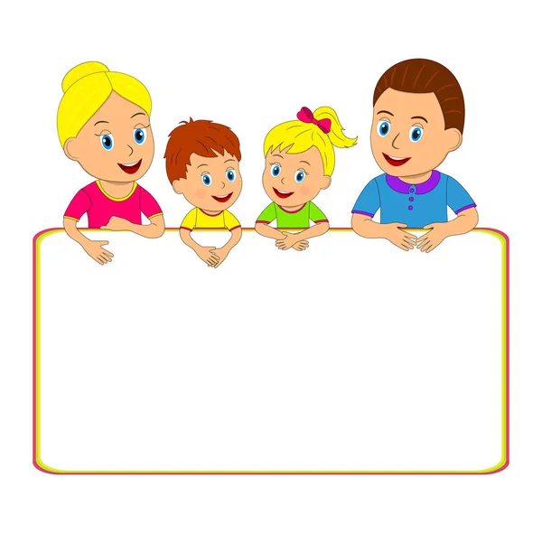 Family and frame — Stock Vector