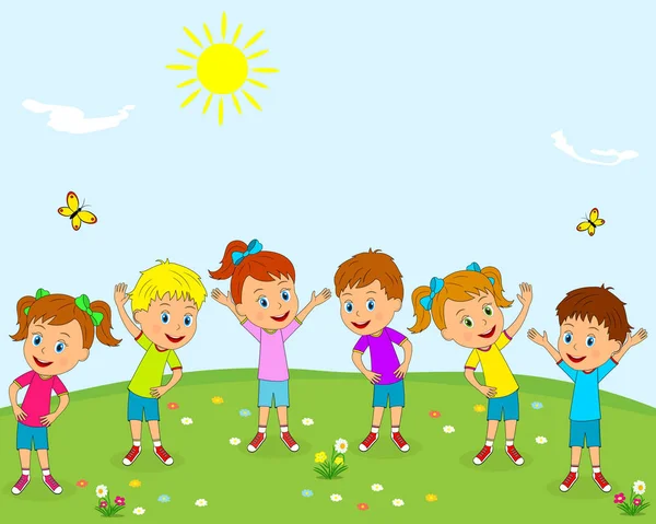 kız ve erkek egzersizleri yapıyor