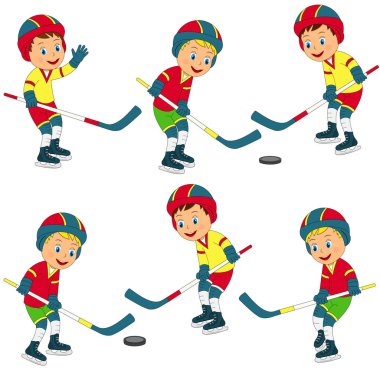 Erkekler Buz hokeyi toplama oynamak