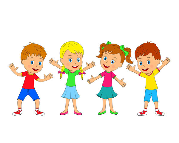 boys and girls are smiling