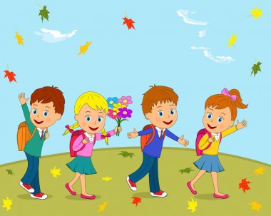 çocuk okula gidiyor