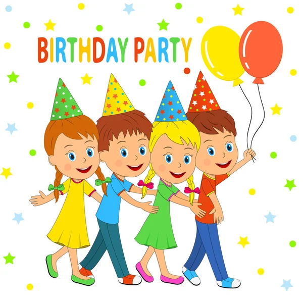 Fiesta de cumpleaños para niños — Archivo Imágenes Vectoriales